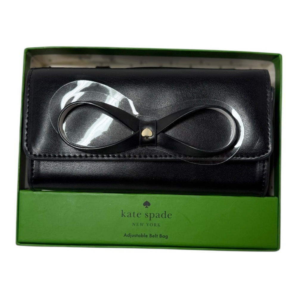 Kate Spade New York Black Adjustable Belt Bag Bow Detail NWT - Picture 4 of 11